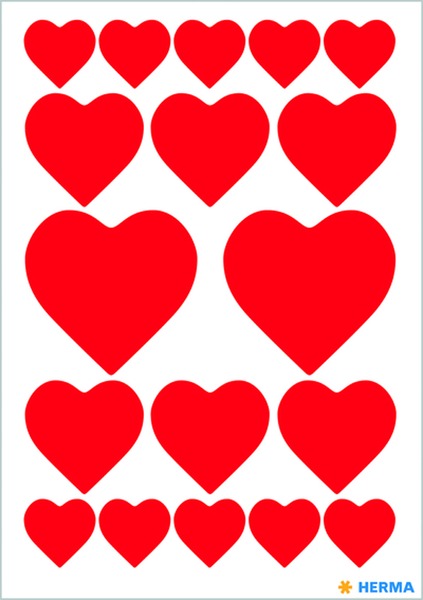 Matrica Herma "Decor" Red Hearts piros