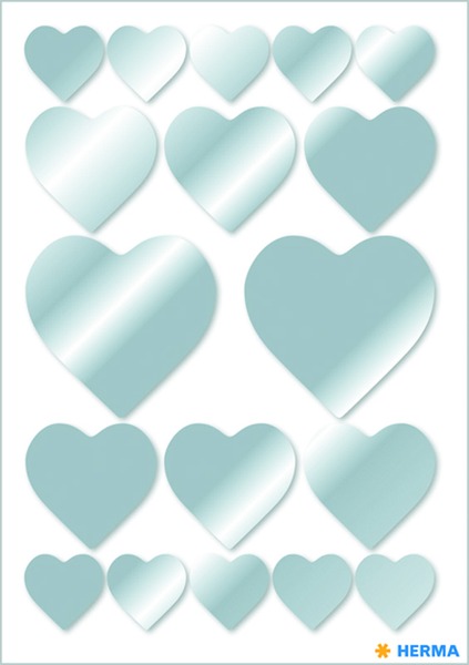 Matrica Herma "Decor" Silver Hearts ezüst