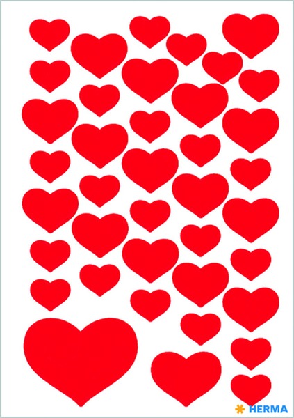 Matrica Herma "Decor" Small Hearts piros