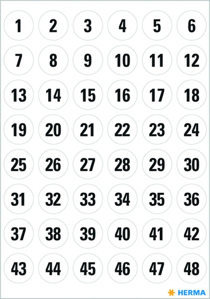Matrica, számok 1-240-ig Herma "Vario"