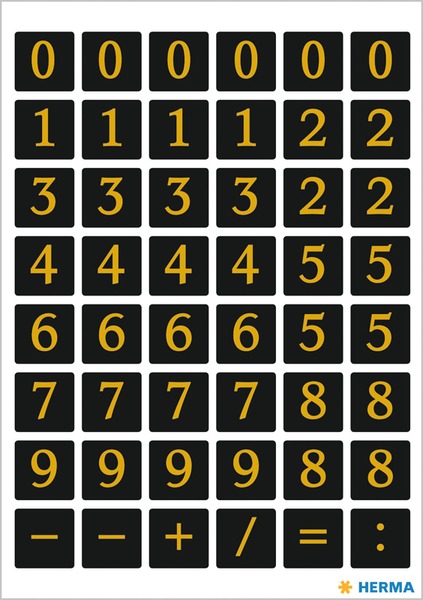Matrica, számok 0-9-ig Herma "Vario" arany
