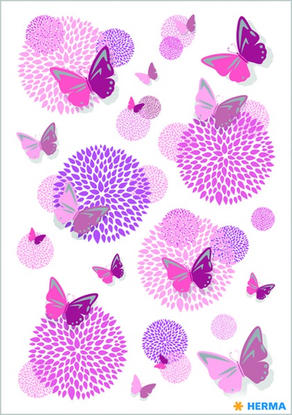 Matrica Herma "Decor" Butterfly Flower