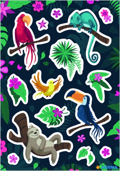 Matrica Herma "Decor" Tropical Animals