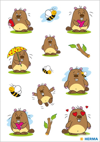 Matrica Herma "Decor" Beaver Family