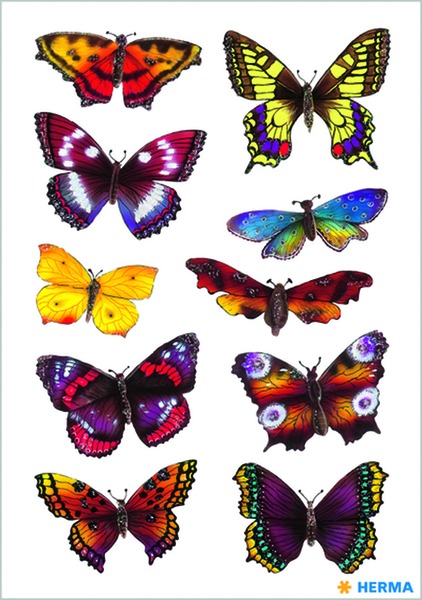 Matrica, glitteres Herma "Decor" Butterflies