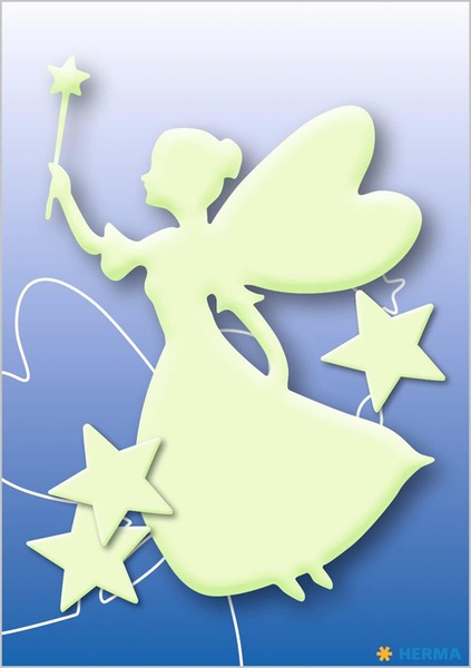 Matrica, sötétben világító Herma "Luminous" Star Fairy