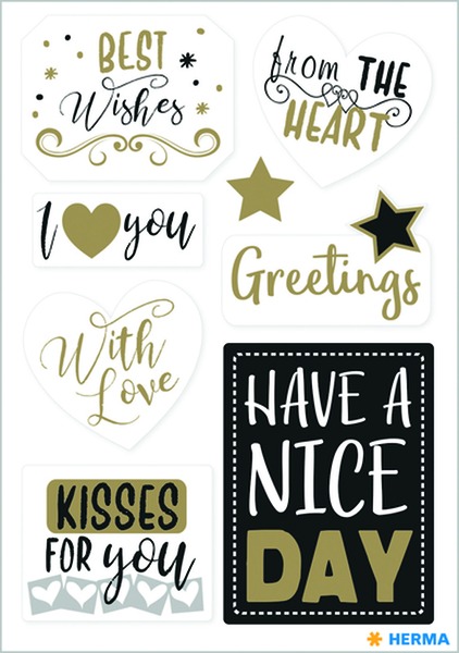 Matrica, metál Herma "Home Feeling" Best Wishes