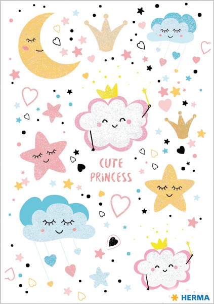 Matrica, glitteres Herma "Magic" Cute Princess