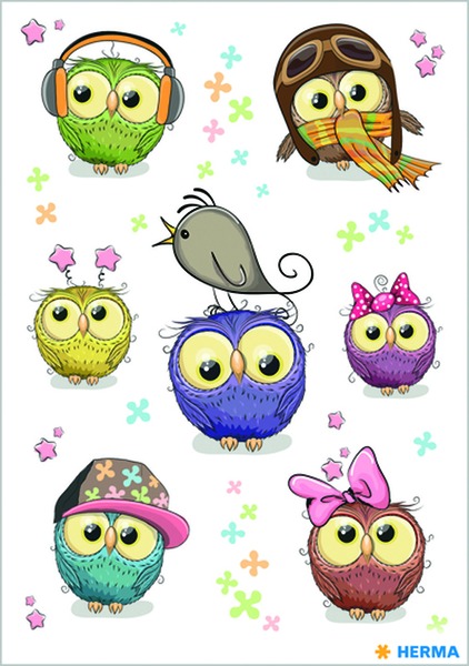 Matrica, dombor Herma "Magic" Cute Owls