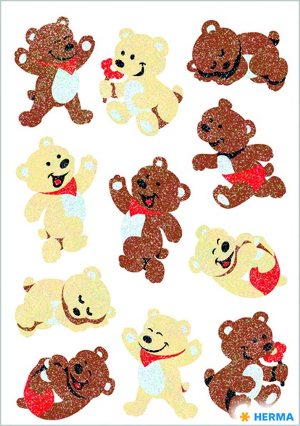 Matrica, glitteres Herma "Magic" Bears
