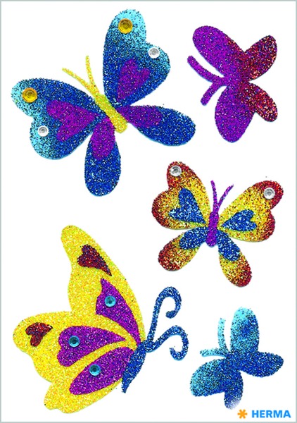 Matrica, glitteres Herma "Magic" Butterflies