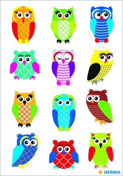 Matrica, glitteres Herma "Magic" Owls