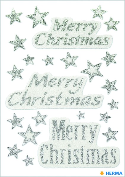 Matrica, karácsonyi, glitteres Herma "Magic" Merry Christmas