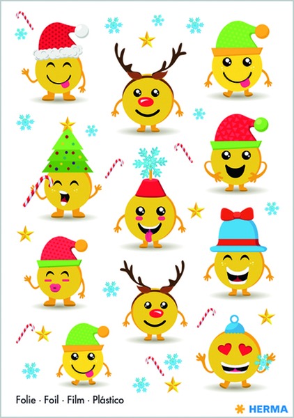 Matrica, karácsonyi Herma "Magic" Christmas Emojis