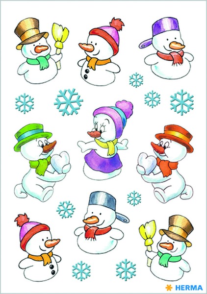 Matrica, karácsonyi Herma "Decor" Snowmen
