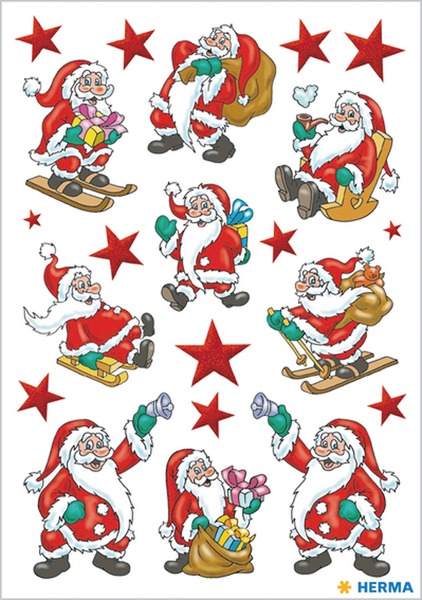 Matrica, karácsonyi Herma "Decor" Santa Claus