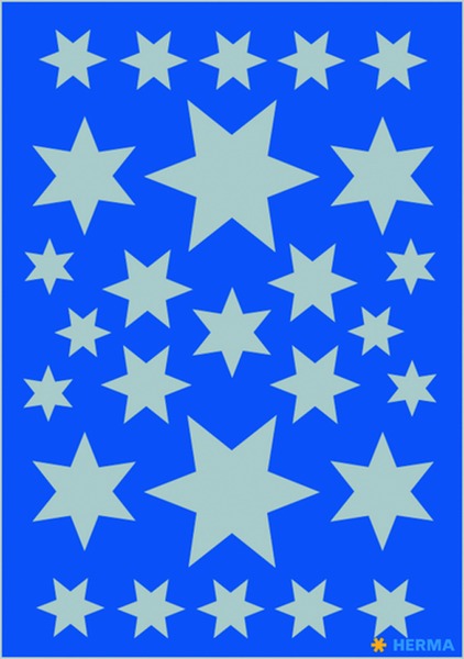 Matrica, karácsonyi Herma "Decor" Silver Stars ezüst