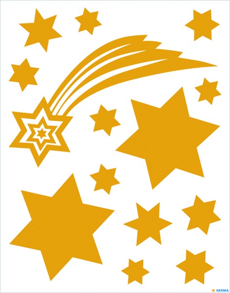 Matrica, karácsonyi Herma "Window Sticker" Stars arany