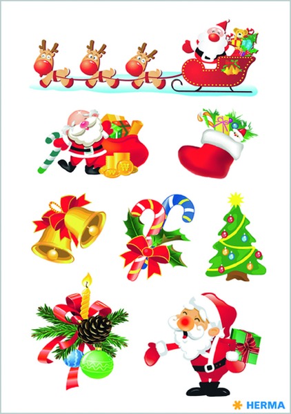 Matrica, karácsonyi Herma "Decor" Christmas Santa Claus