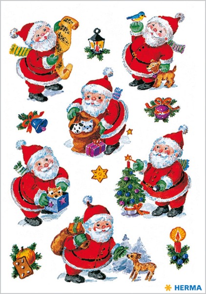 Matrica, karácsonyi Herma "Decor" Happy Santa Claus