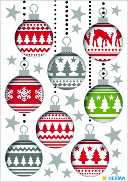 Matrica, karácsonyi Herma "Decor" Christmas Tree Balls