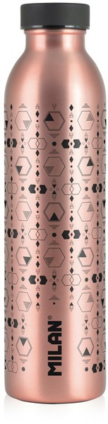 Kulacs 591 ml fém, duplafalú Milan "Copper" fekete