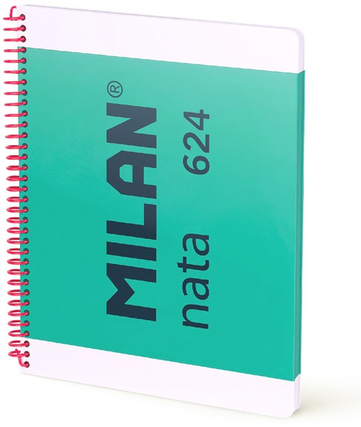Spirálfüzet A/4 80 lapos, négyzetrácsos Milan "Nata 624" zöld