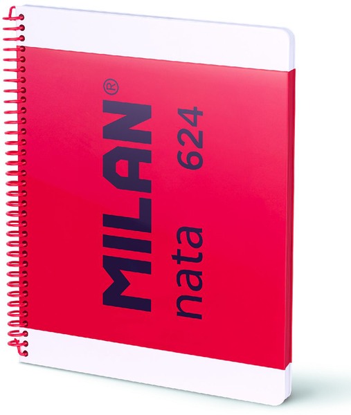 Spirálfüzet A/4 80 lapos, négyzetrácsos Milan "Nata 624" rózsaszín
