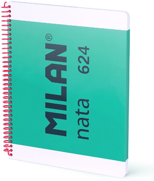Spirálfüzet A/4 80 lapos, sima Milan "Nata 624" zöld