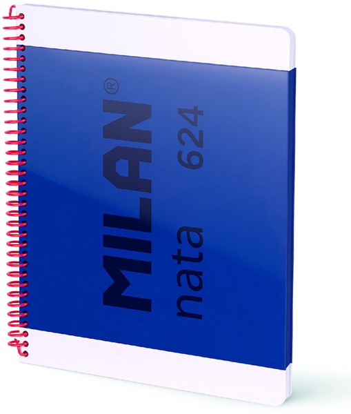 Spirálfüzet A/4 80 lapos, sima Milan "Nata 624" kék