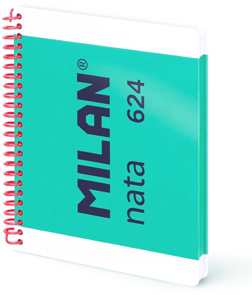 Spirálfüzet A/5 80 lapos, négyzetrácsos Milan "Nata 624" zöld