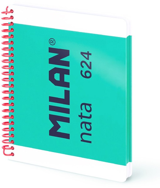 Spirálfüzet A/5 80 lapos, vonalas Milan "Nata 624" zöld