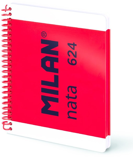 Spirálfüzet A/5 80 lapos, sima Milan "Nata 624" rózsaszín