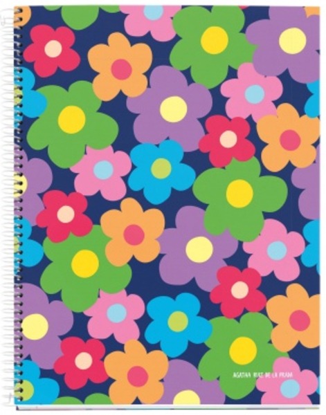 Spirálfüzet A/5 4x30 lapos, vonalas MQ "Flowers" Agatha Ruiz