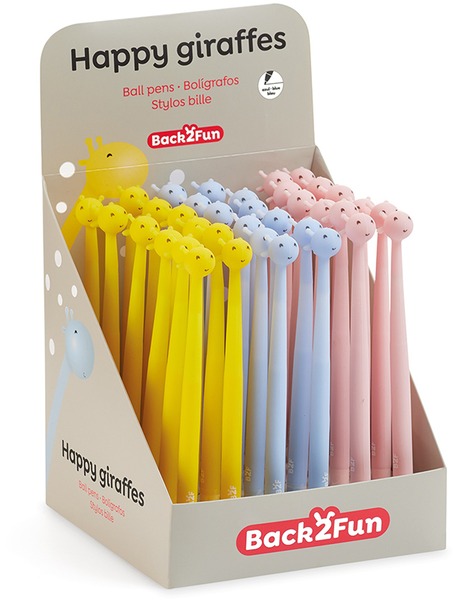 Golyóstoll display 36 db-os MQ "Happy Giraffes"
