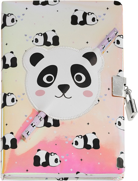 Napló, holografikus A/5 80 lapos, vonalas MQ "Panda"