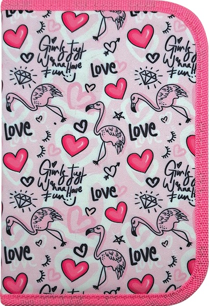 Tolltartó 2 klapnis, töltött Octopus "Love Flamingo"