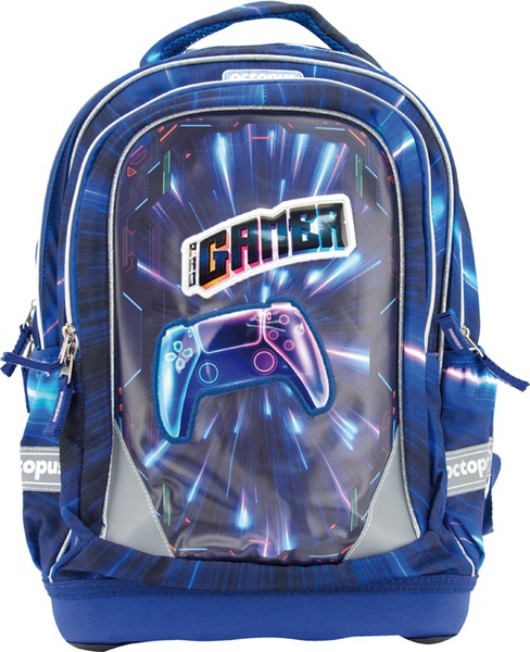Iskolai hátizsák 21 L ergonomikus, kulacstartóval Octopus "Gamer"