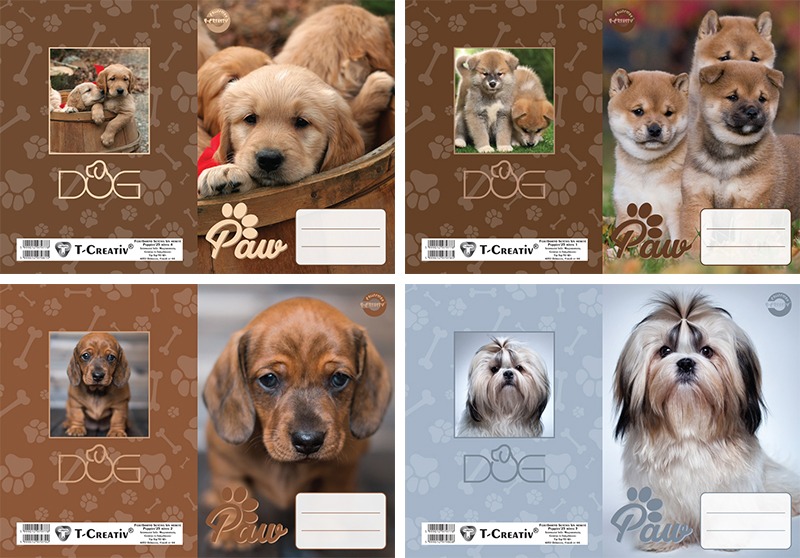 Füzetborító A/5 betétes 4x5 db/csomag T-Creativ "Puppies"