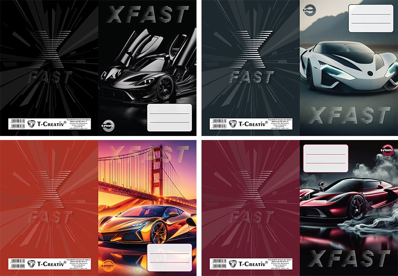 Füzetborító A/5 betétes 4x5 db/csomag T-Creativ "Sportcars"