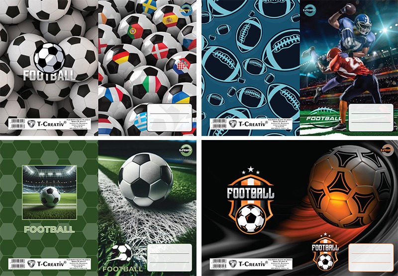 Füzetborító A/5 betétes 4x5 db/csomag T-Creativ "Sports"