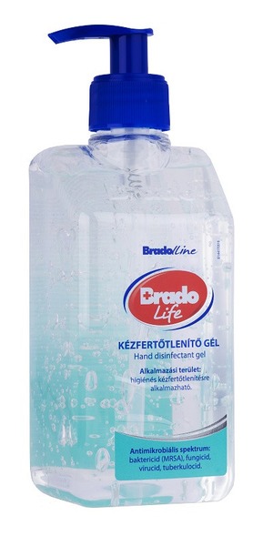 Fertőtlenítő gél 500 ml pumpás Bradolife