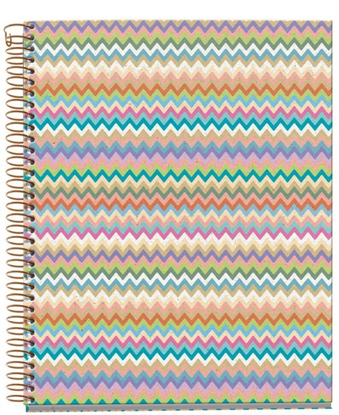 Spirálfüzet A/5 4x30 lapos, vonalas MQ "ZigZag" Mallorca