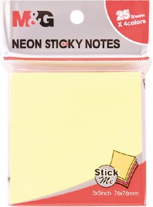 Öntapadó jegyzettömb 76x76 mm 4x25 lap M&G neon színek