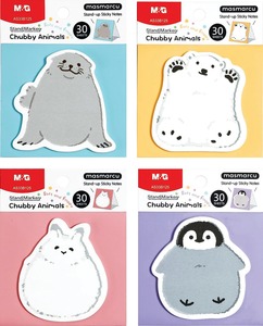 &Ouml;ntapad&oacute; jegyzett&ouml;mb 71x66 mm 30 lap M&G "Chubby Animals" vegyes minta