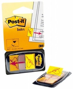 Jelölőcímke 25,4x43,2 mm 50 lap, adagolóval Post-it sárga