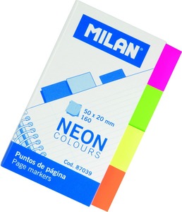 Jelölőcímke 50x20 mm 4x40 lap Milan "Neon" neon színek