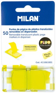 Jelölőcímke 45x25 mm 50 lap Milan "Fluo" áttetsző sárga