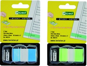 Jelölőcímke 43x25 mm 1x50 lap, PP, adagolóval d.rect neon színek