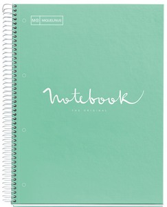 Spirálfüzet A/4 5x24 lapos, vonalas MQ "Emotions" menta